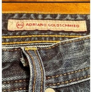 AG Adriano Goldschmied Denim Jeans Distressed Wash Button Fly Menswear 34 x 30"
